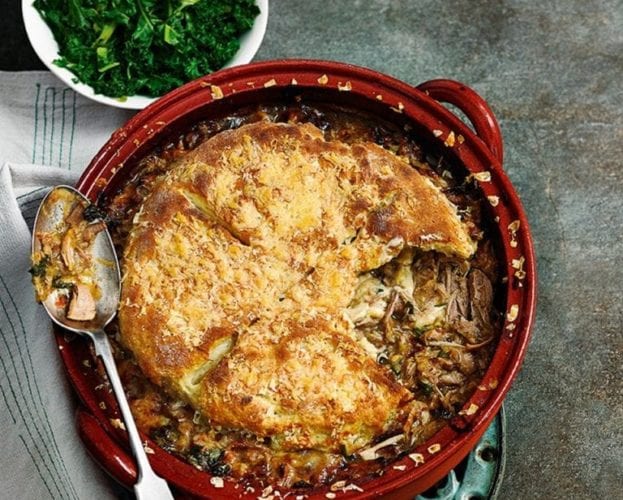 Creamy pork and mushroom pie