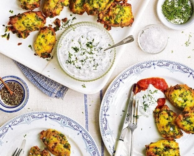 Savoury ricotta and greens fritters