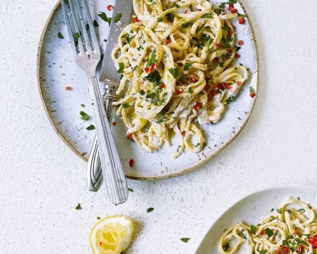 Lemon, ricotta, fennel and chilli oil linguine