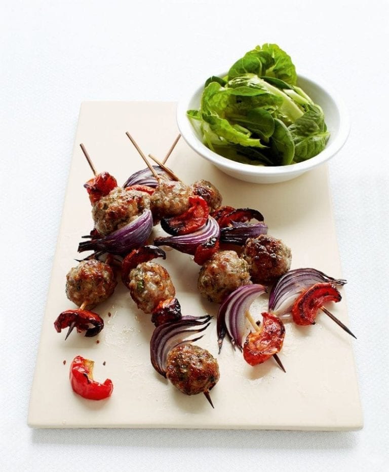 Cheat’s meatball skewers