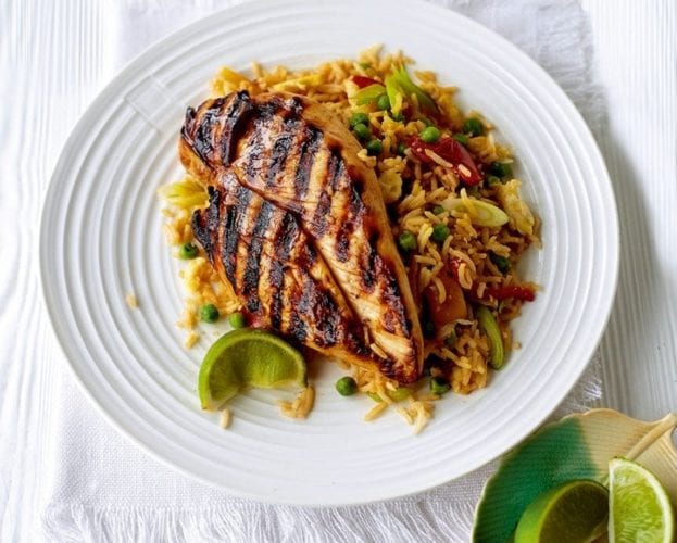 Teriyaki chicken with sesame vegetables