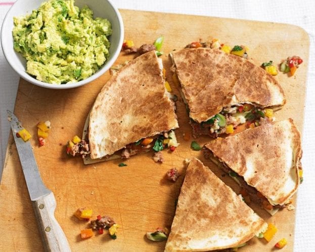 Leftover chicken quesadillas