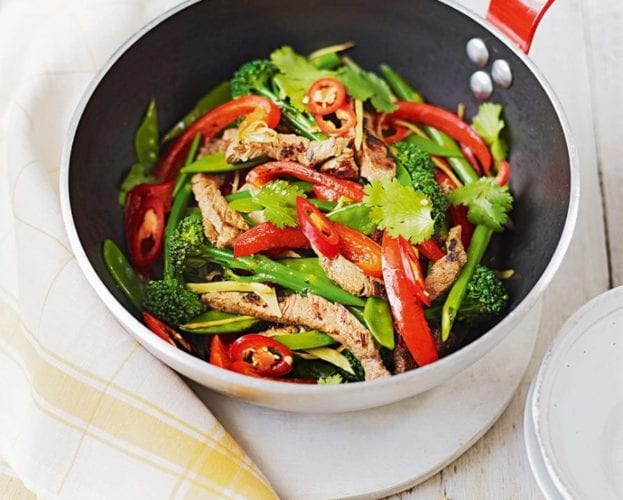Sticky beef stir-fry