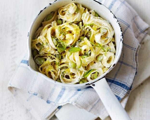 Broad bean tagliatelle recipe