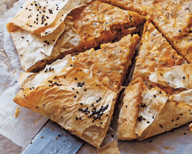 Spiced filo pumpkin pie