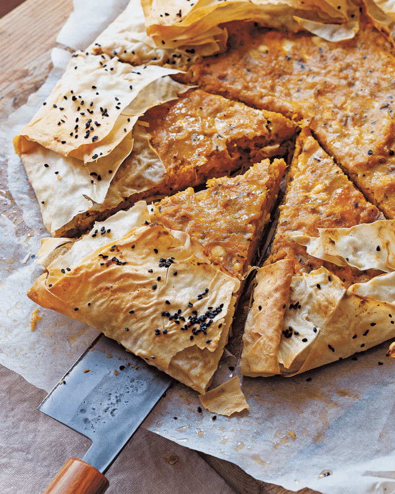 Spiced filo pumpkin pie