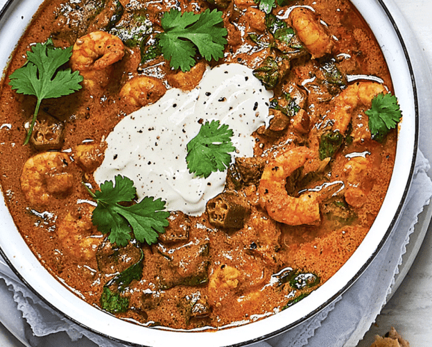 Prawn and spinach curry