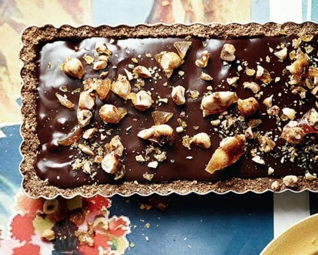 Frangelico chocolate hazelnut tart