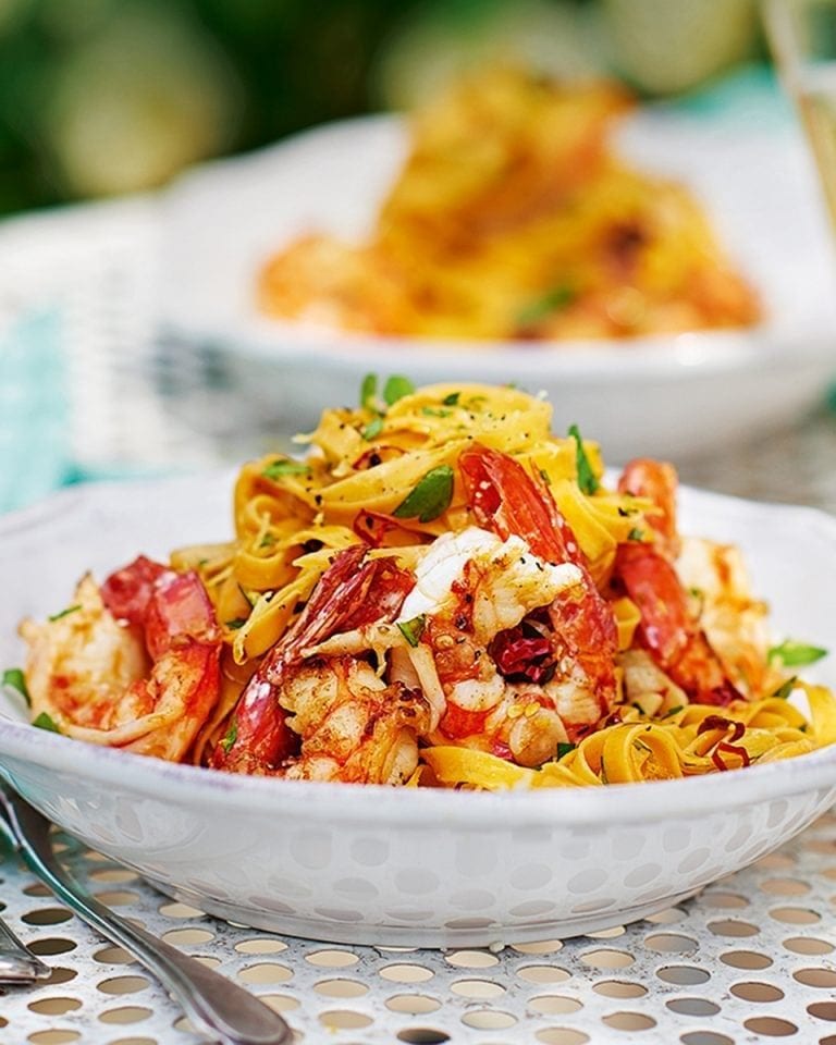 Prawn, chilli and lemon tagliatelle