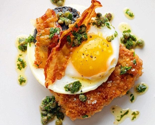 Tom Kerridge’s pork schnitzel with ‘executive’ fried duck egg