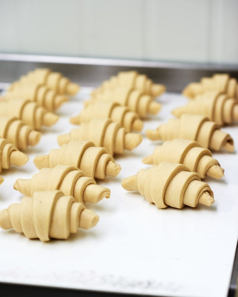 Image of raw croissants about to go in the oven