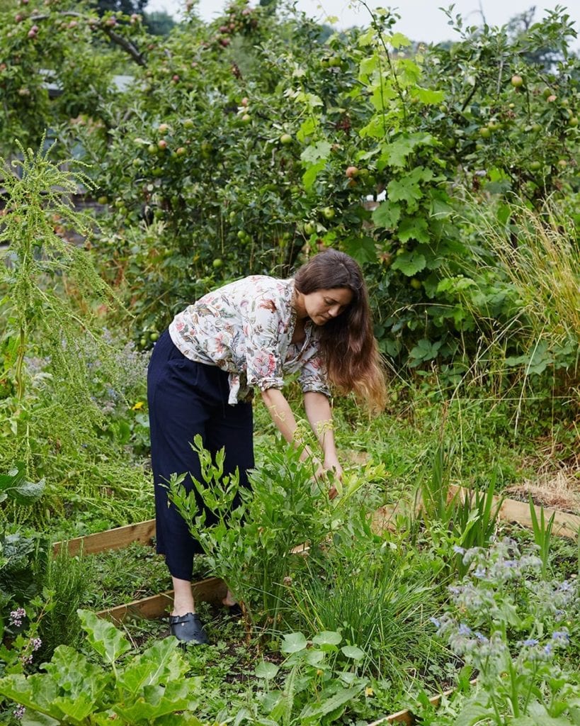 Image of Olia in her allotment