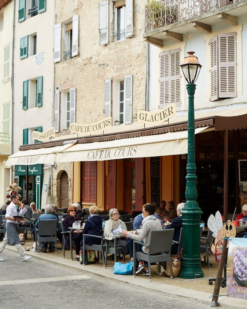 Image of people sitting outside at a restaurant