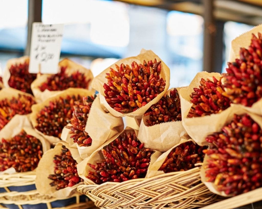 Image of chilli bouquets at Venice markets