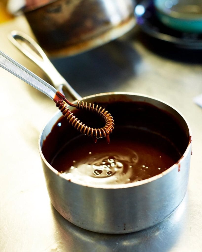 Image of a pop of melted chocolate