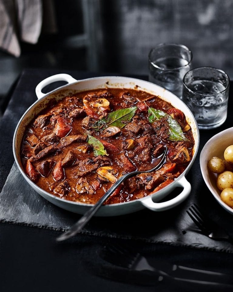 Beef stew with hazelnut picada