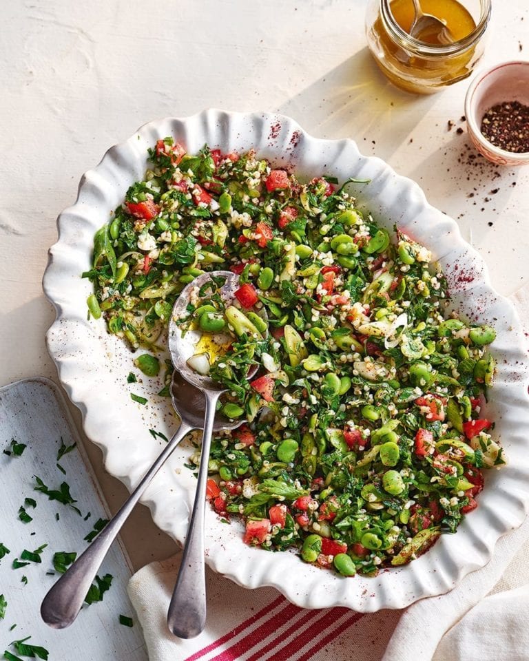Broad bean tabbouleh salad
