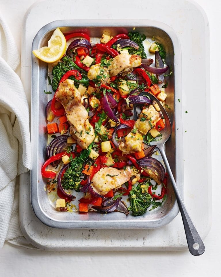 Chicken and vegetable traybake