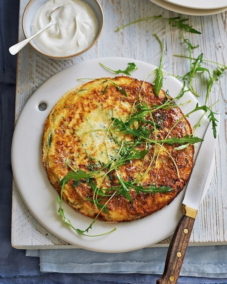 Frittata with cheese and herbs