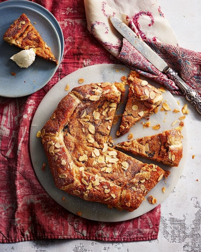 Chocolate and ginger studded frangipane galette