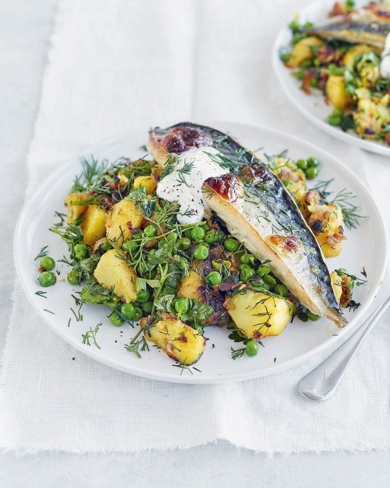 Mackerel with potato hash