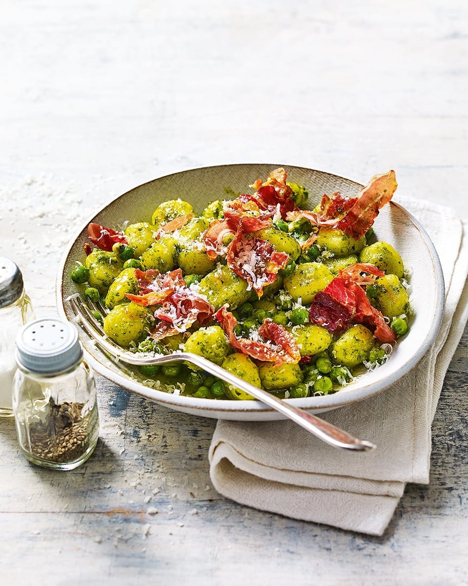 Speedy pea and prosciutto gnocchi recipe delicious. magazine