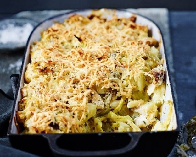 Creamy leek gratin