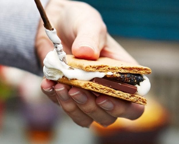 S'mores held in a hand