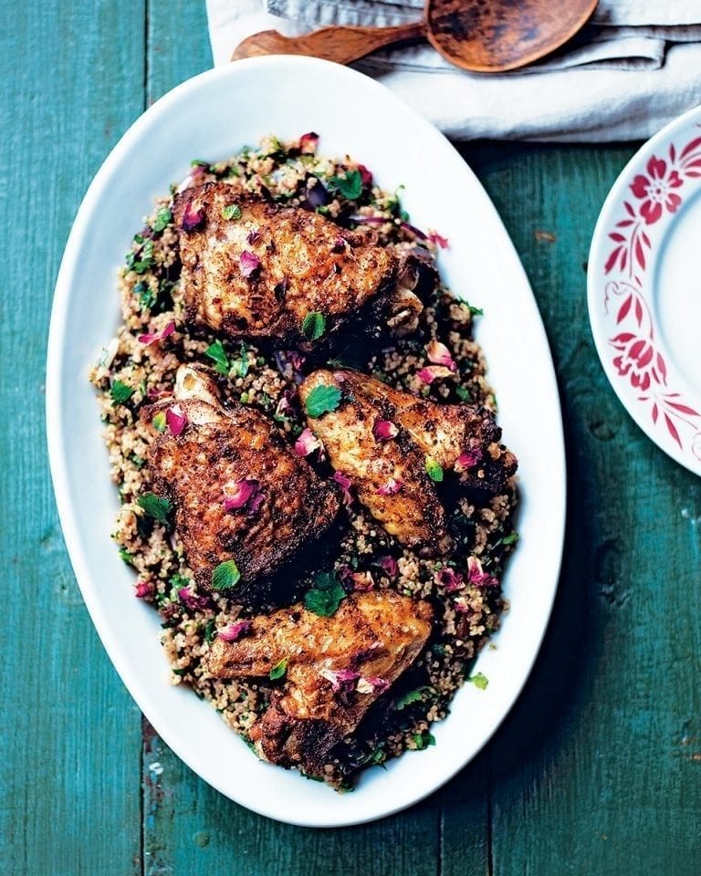 Spiced chicken with quinoa and lemon zest