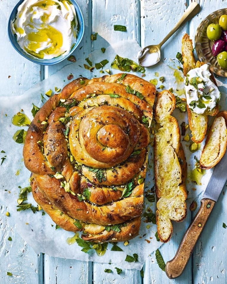 Tahini, sesame and fennel seed bread