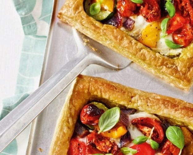 Cheat’s red pepper and goat’s cheese tarts