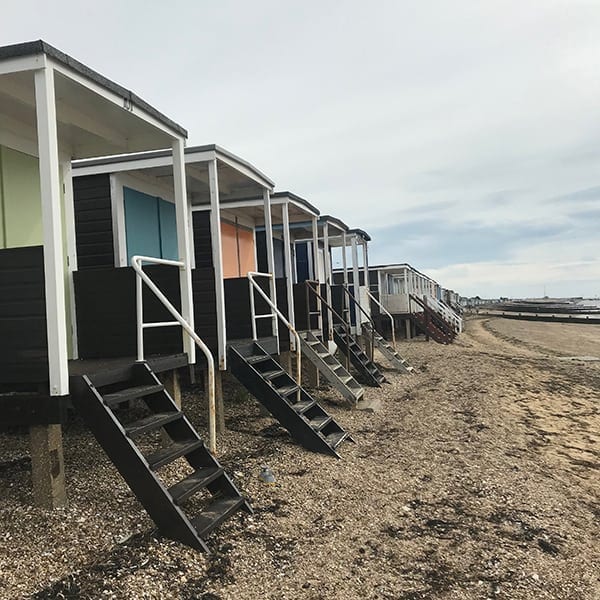 image of beach huts on thorpe bay beach