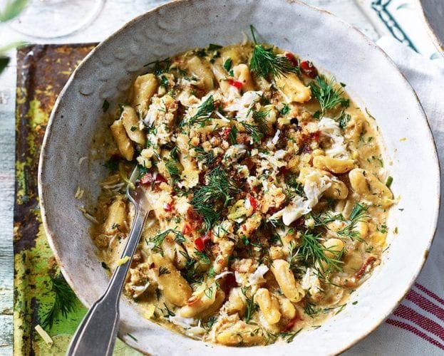 Cavatelli with crab, lemon and chilli sauce