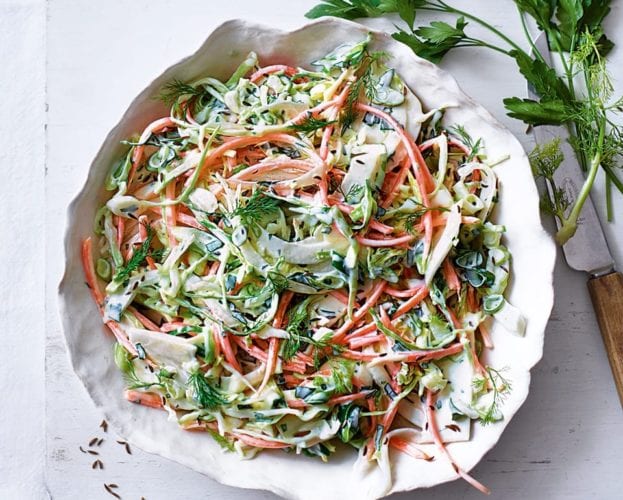 Lighter creamy coleslaw