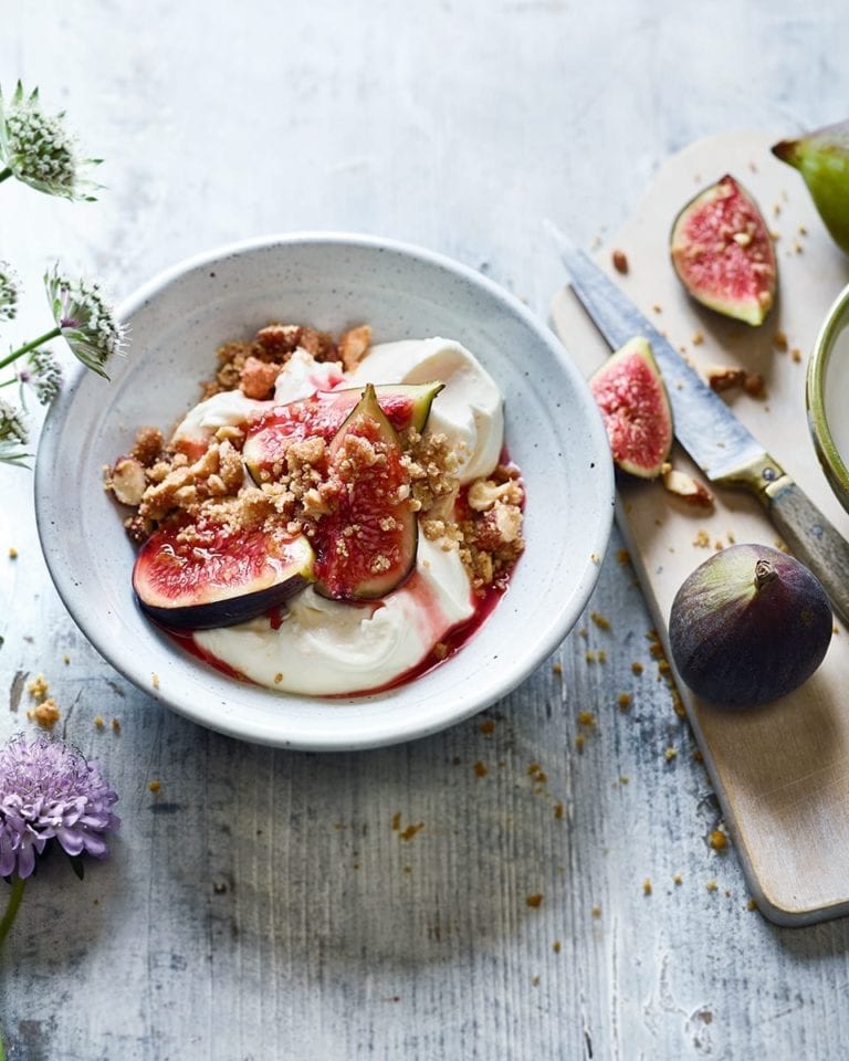 Fig, orange and ricotta cheesecake puddings