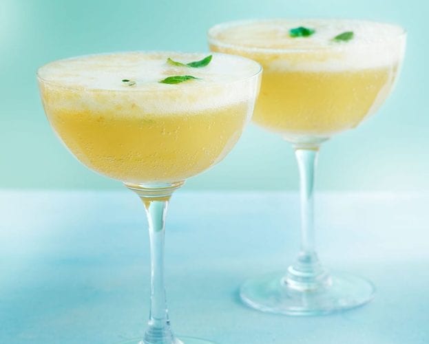 Fresh peach bellini