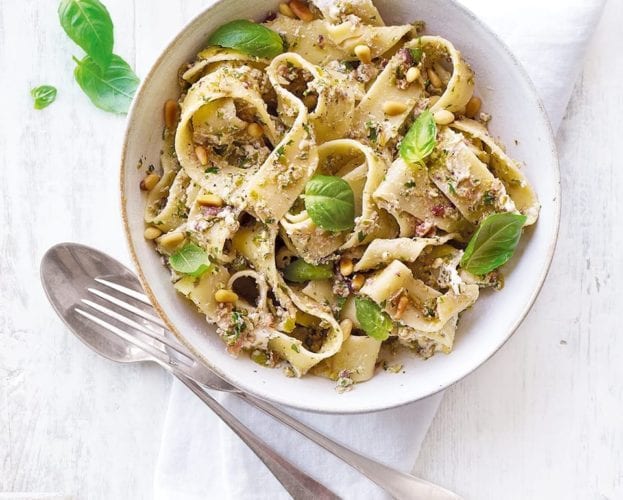 Tapenade pappardelle with ricotta