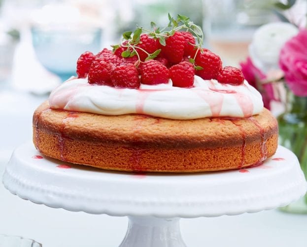 Orange blossom, lemon thyme and almond cake