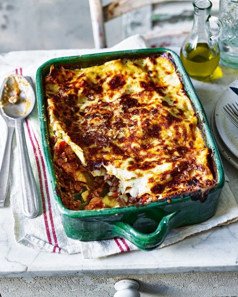 Rabbit ragù lasagne