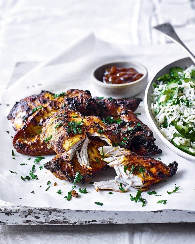 Cheat’s tandoori chicken with cucumber rice salad