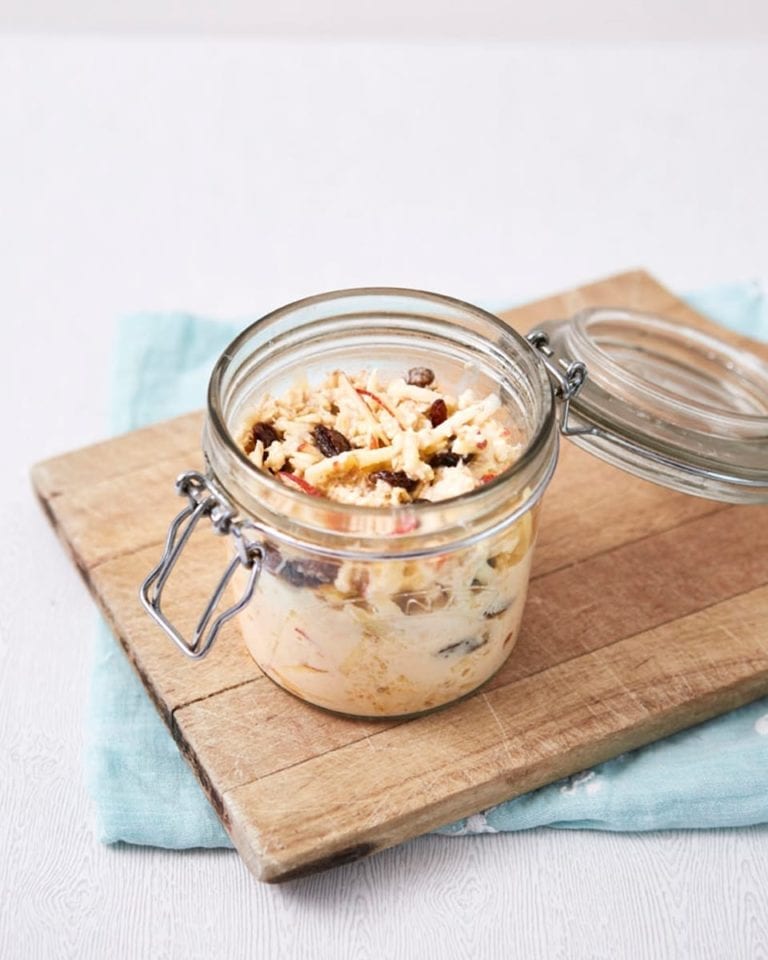 Bircher-style sultana and apple oats