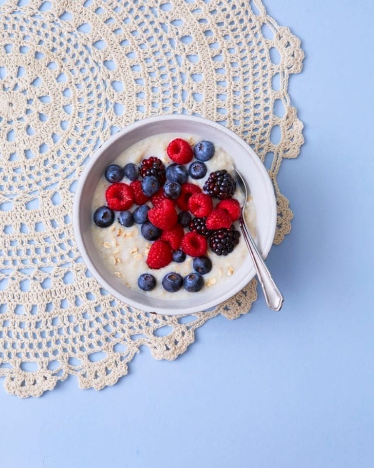 Healthy gluten-free porridge with berries