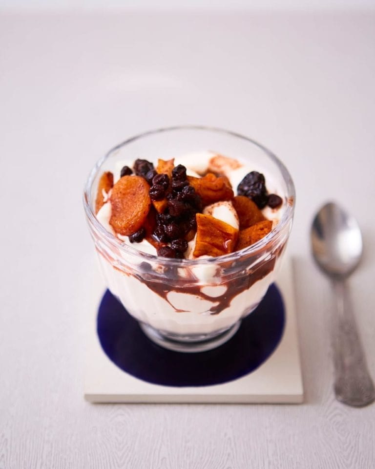 Winter fruit compote with Greek yogurt