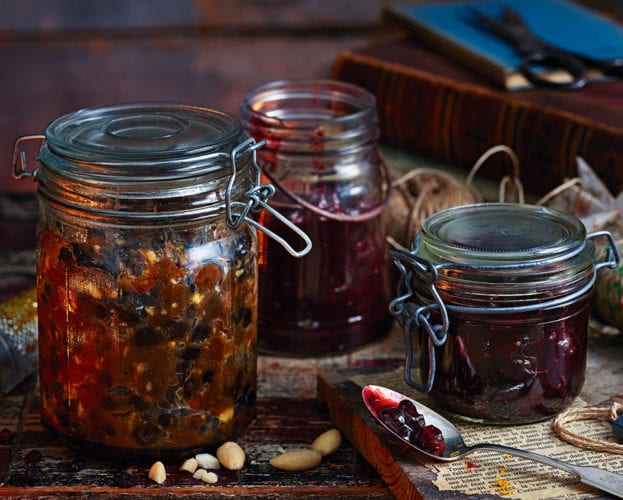 gin-soaked cranberries