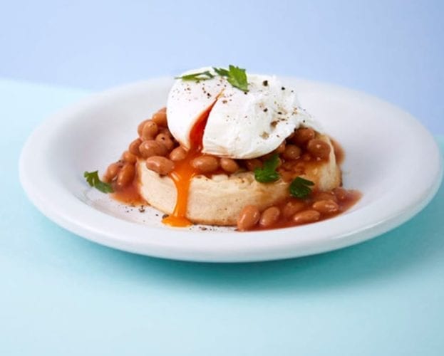 crumpet with beans