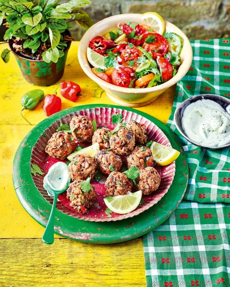 Koose black-eyed bean fritters with scotch bonnet salsa