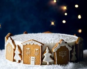 How to decorate your Christmas cake with gingerbread houses