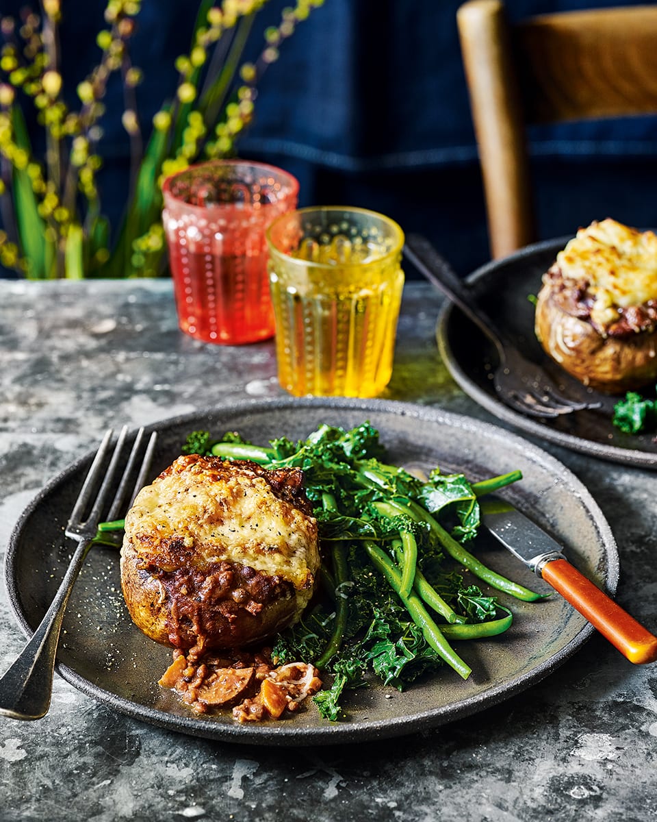 Veggie cottage pie stuffed jackets recipe | delicious. magazine