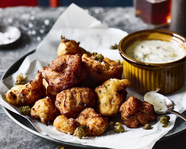 Salt cod fritters with herby aioli