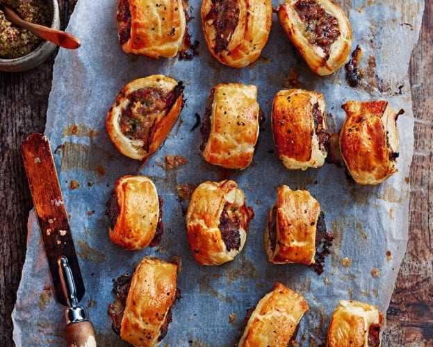 Date and walnut sausage rolls